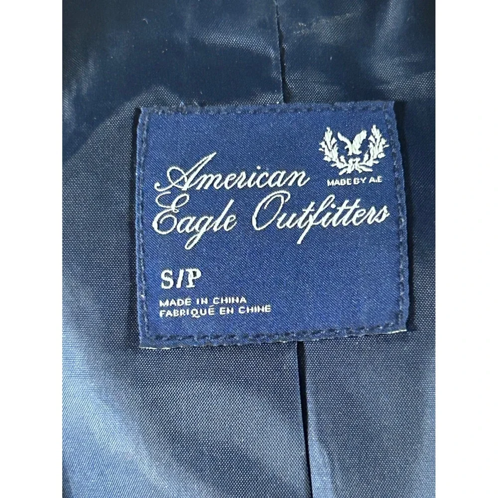 American Eagle Outfitters women Navy Blue Single Button Blazer Jacket Size‎ S